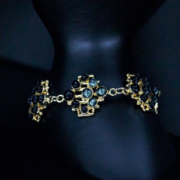 VENTURA SMOKY GLASS CABOCHON BRACELET - JBTCB1 - Picture 2 of 4